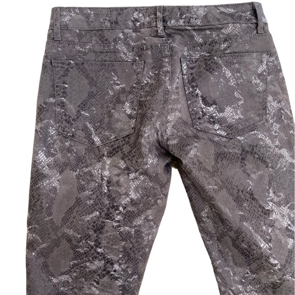 Rich & Skinny metallic gray python animal print skinny jean low rise size 28 - Picture 4 of 6